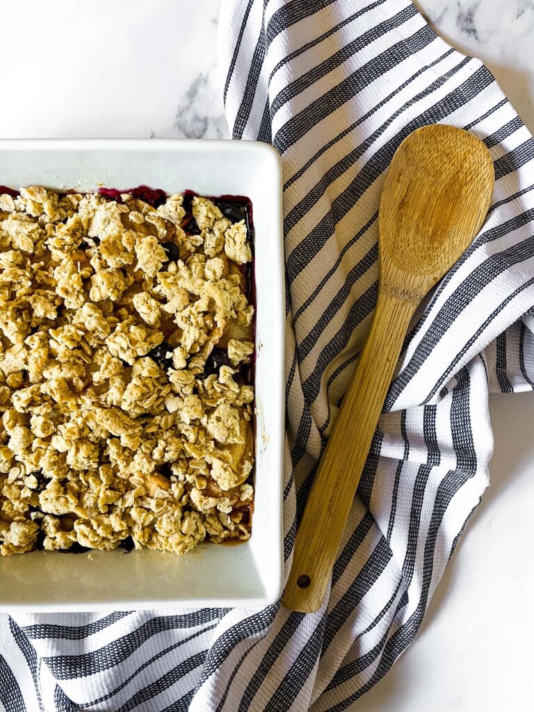 Apple, Pear, And Blueberry Crumble