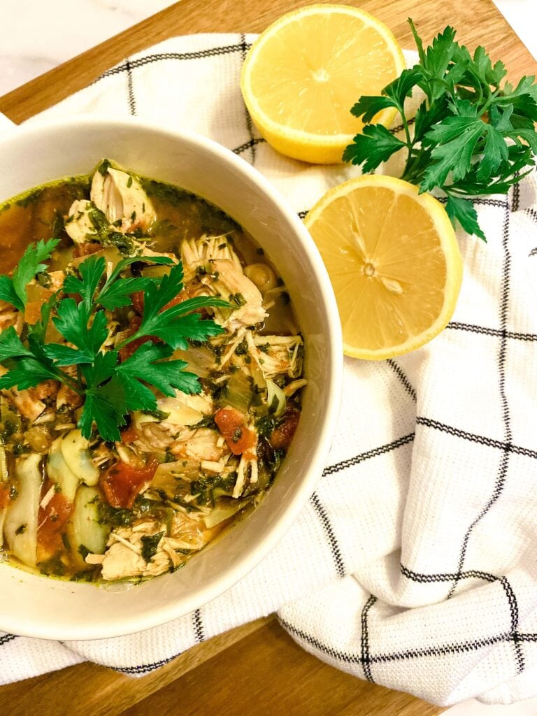 Slow Cooker Mediterranean Chicken Soup