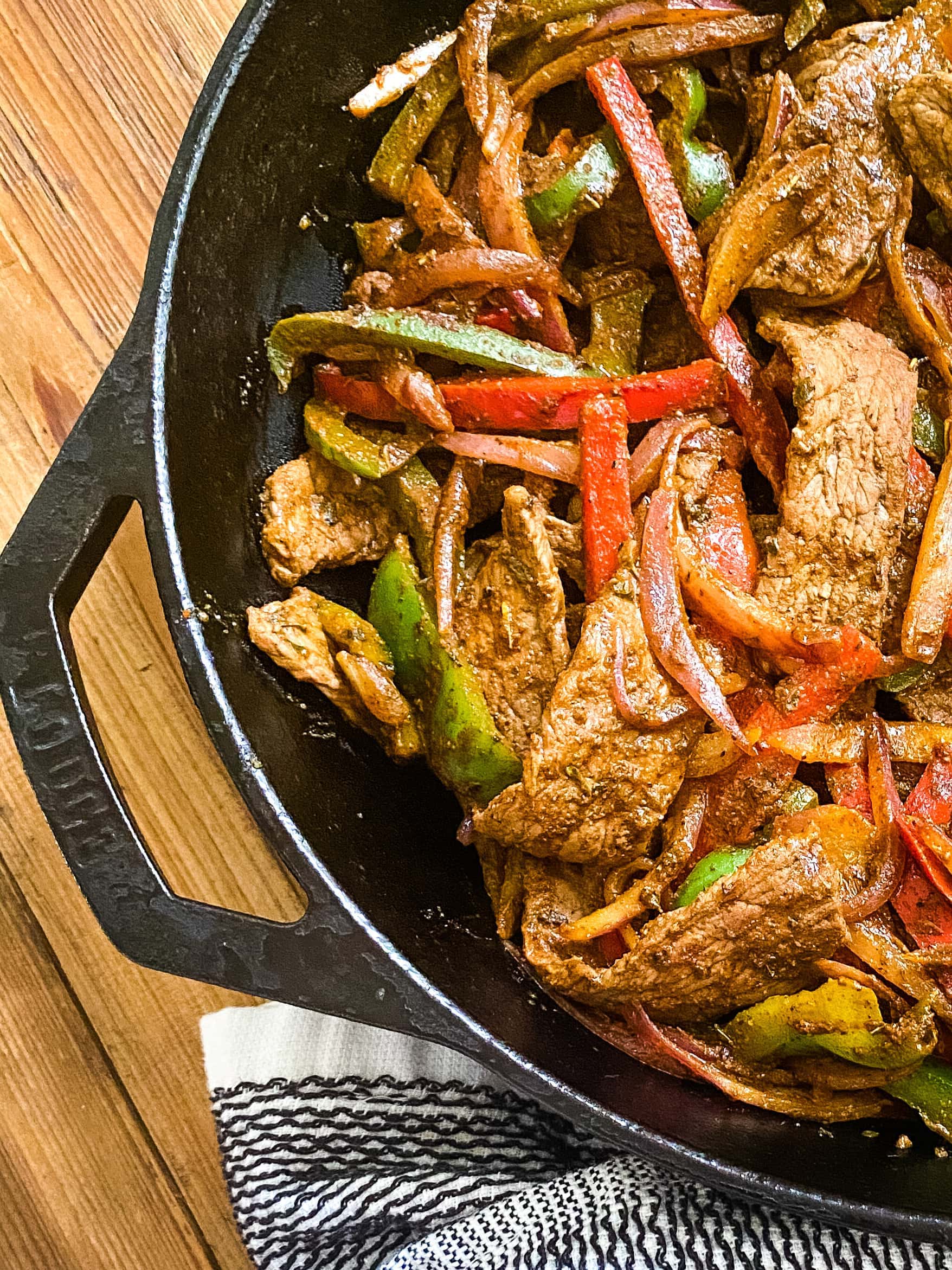 One Pan Steak Fajitas