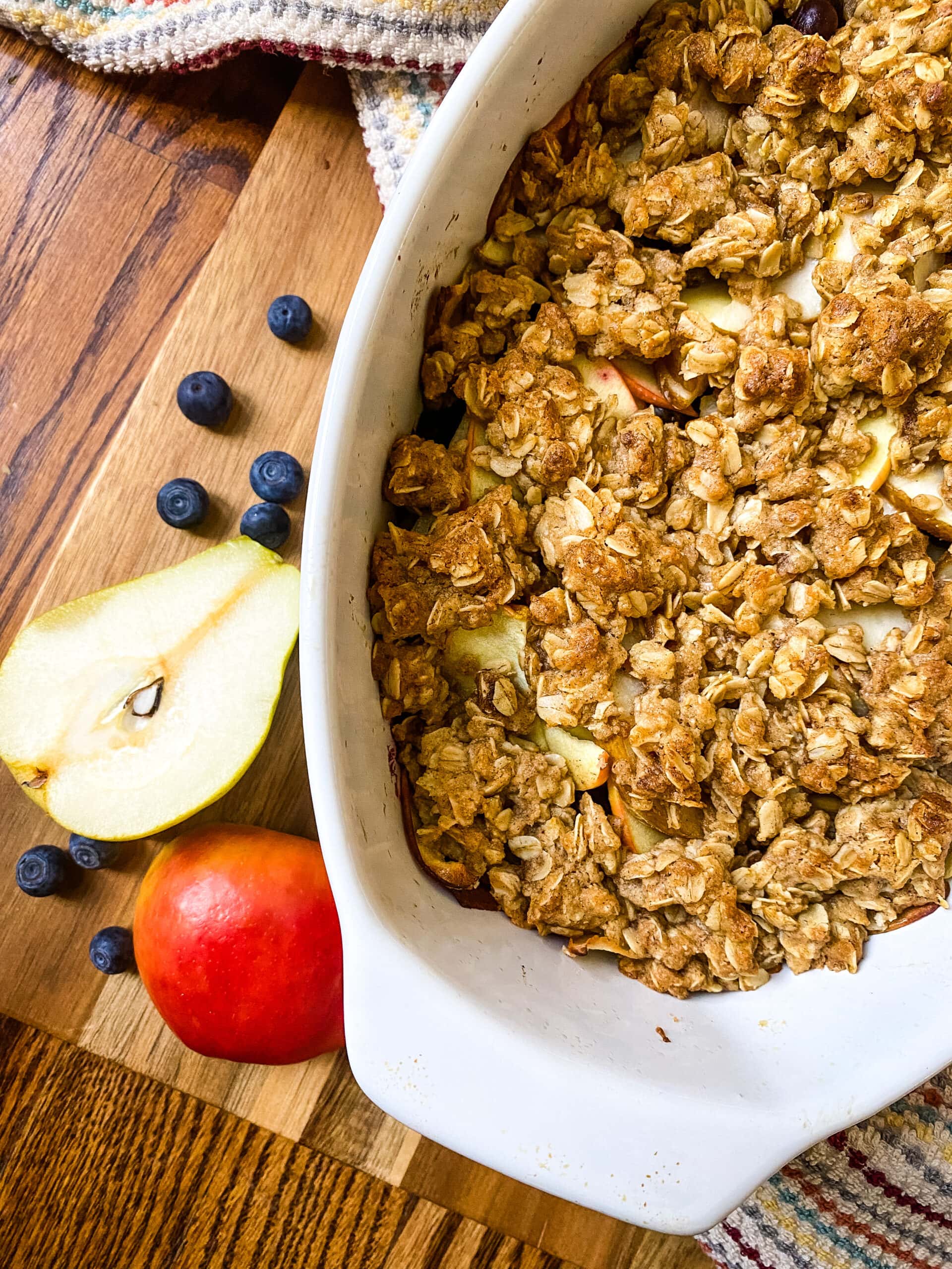 Apple, Pear, And Blueberry Crumble - Cooking With Fudge