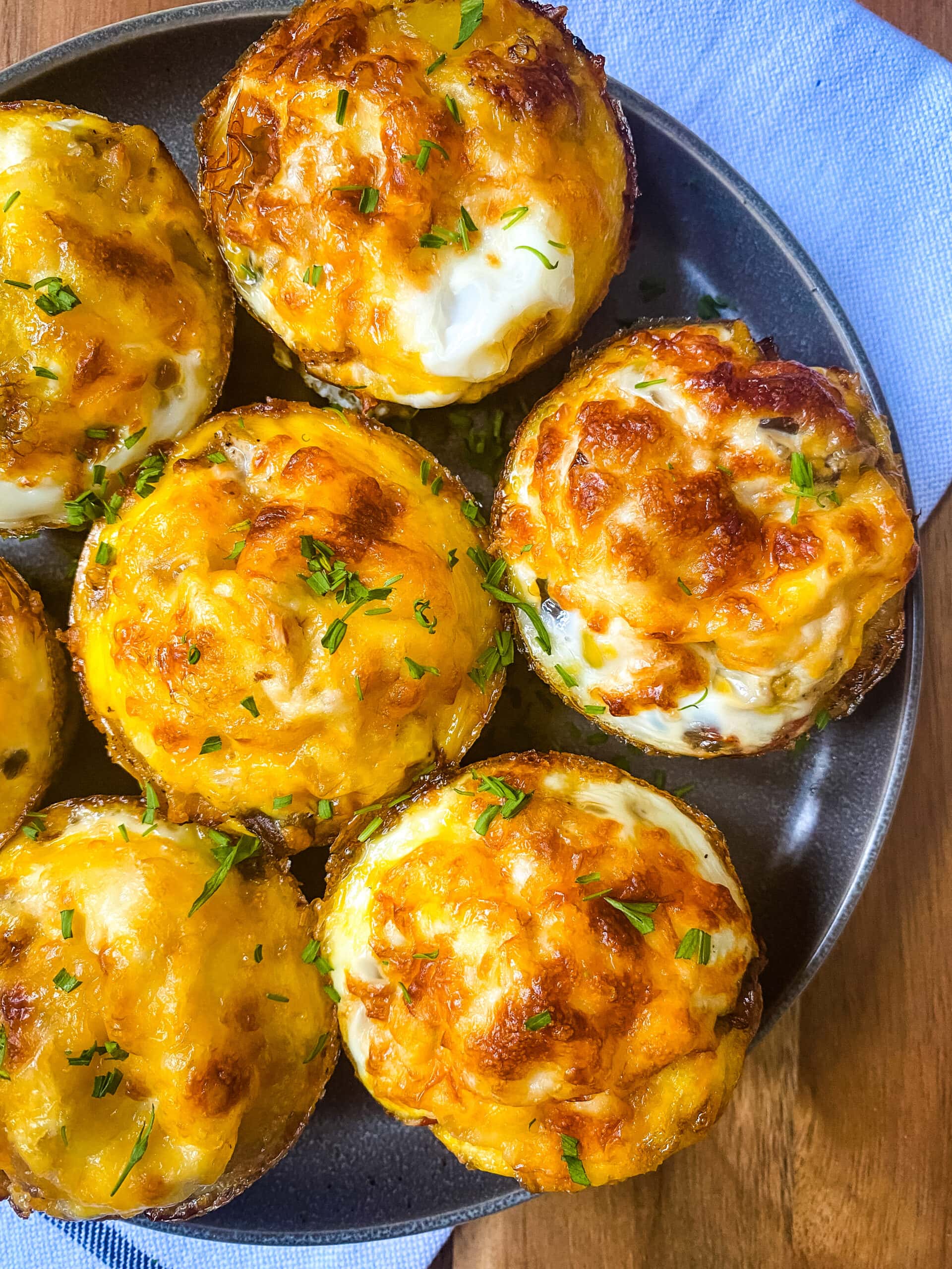 A closeup view of Healthy Egg Muffins With Hash Browns. Cooking With Fudge