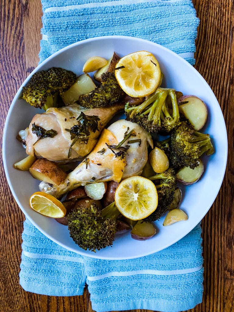 Sheet Pan Lemon Garlic Chicken Cooking With Fudge