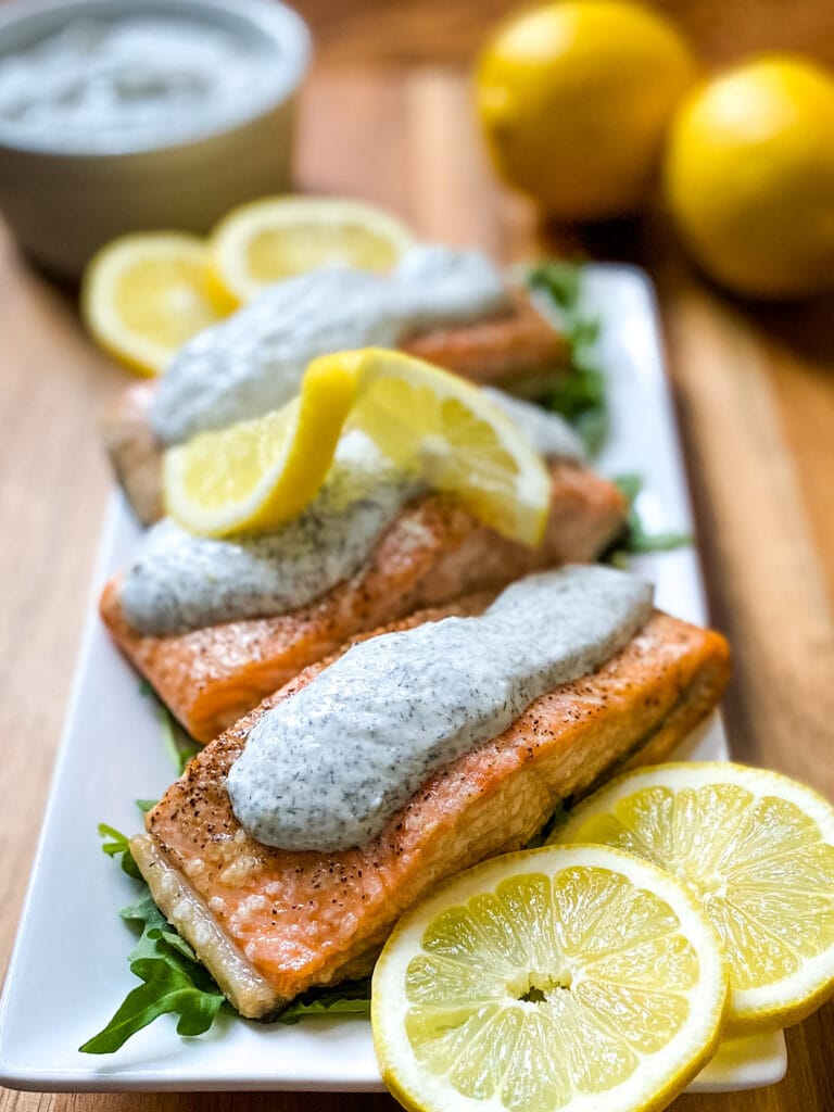 Salmon With Lemon Dill Sauce - Cooking With Fudge